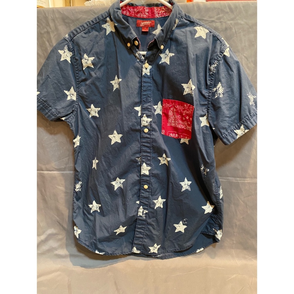 Red, White & Blue with Stars Button-up